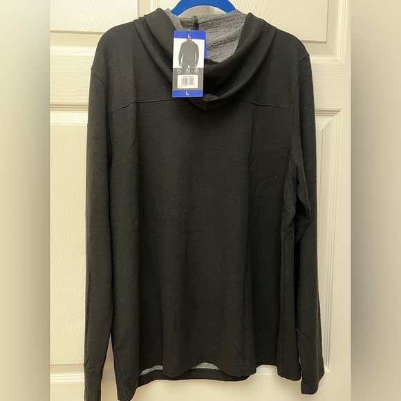 Gerry Men’s Active Hoodie size Large Black Kangaroo Pocket 4-way stretch - Picture 3 of 10